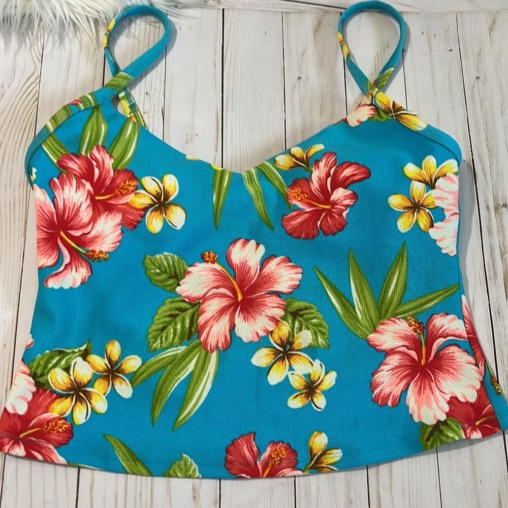 Vintage Liz Claiborne Hibiscus swim suit EUC - Picture 2 of 11